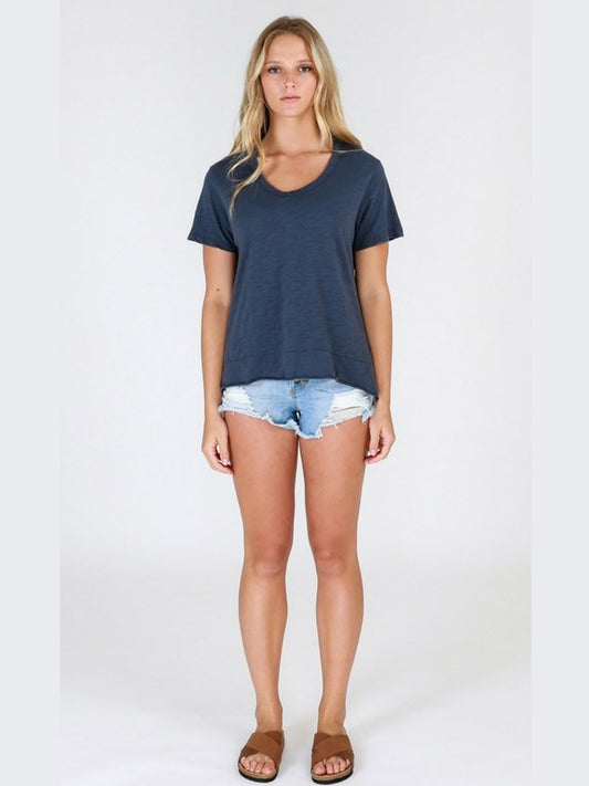 Austin Scoop Neck Tee - INDIGO