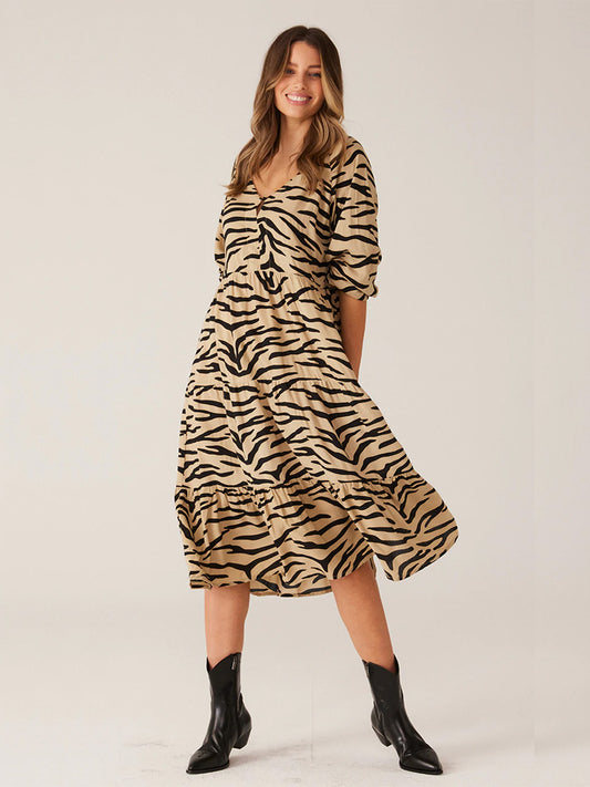 Cali Midi Dress - ZEBRA