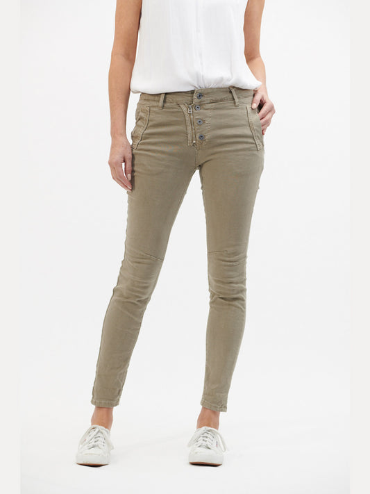 Italian Button Jean - TAUPE