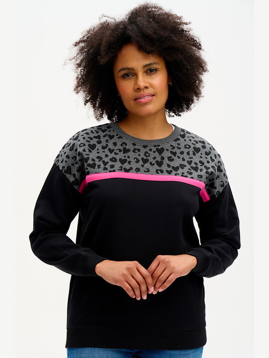 Noah Sweatshirt - BLACK/LEOPARD