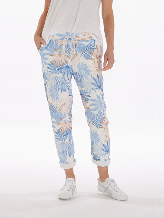 Palm Print Jogger - BLUE