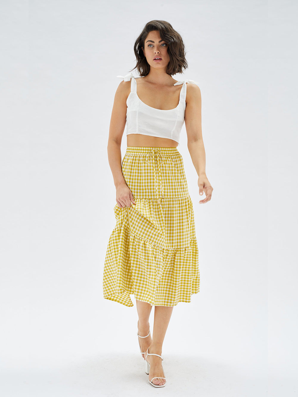 Temara Tiered Midi Skirt